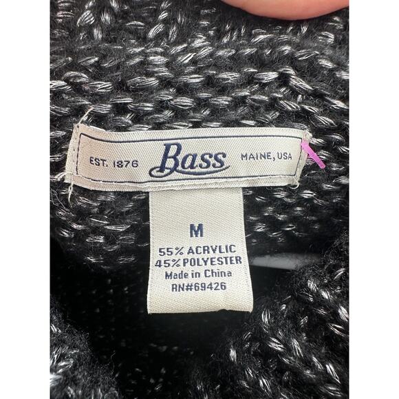 Bass Womens Sweater Size Medium Gray Shimmer Long Sleeve Crowl Neck - Picture 5 of 11